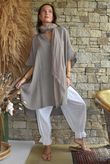 Tasha Cushion Cotton Oversized Shirt Tunic Mocha